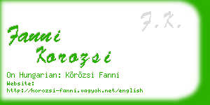 fanni korozsi business card