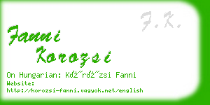 fanni korozsi business card